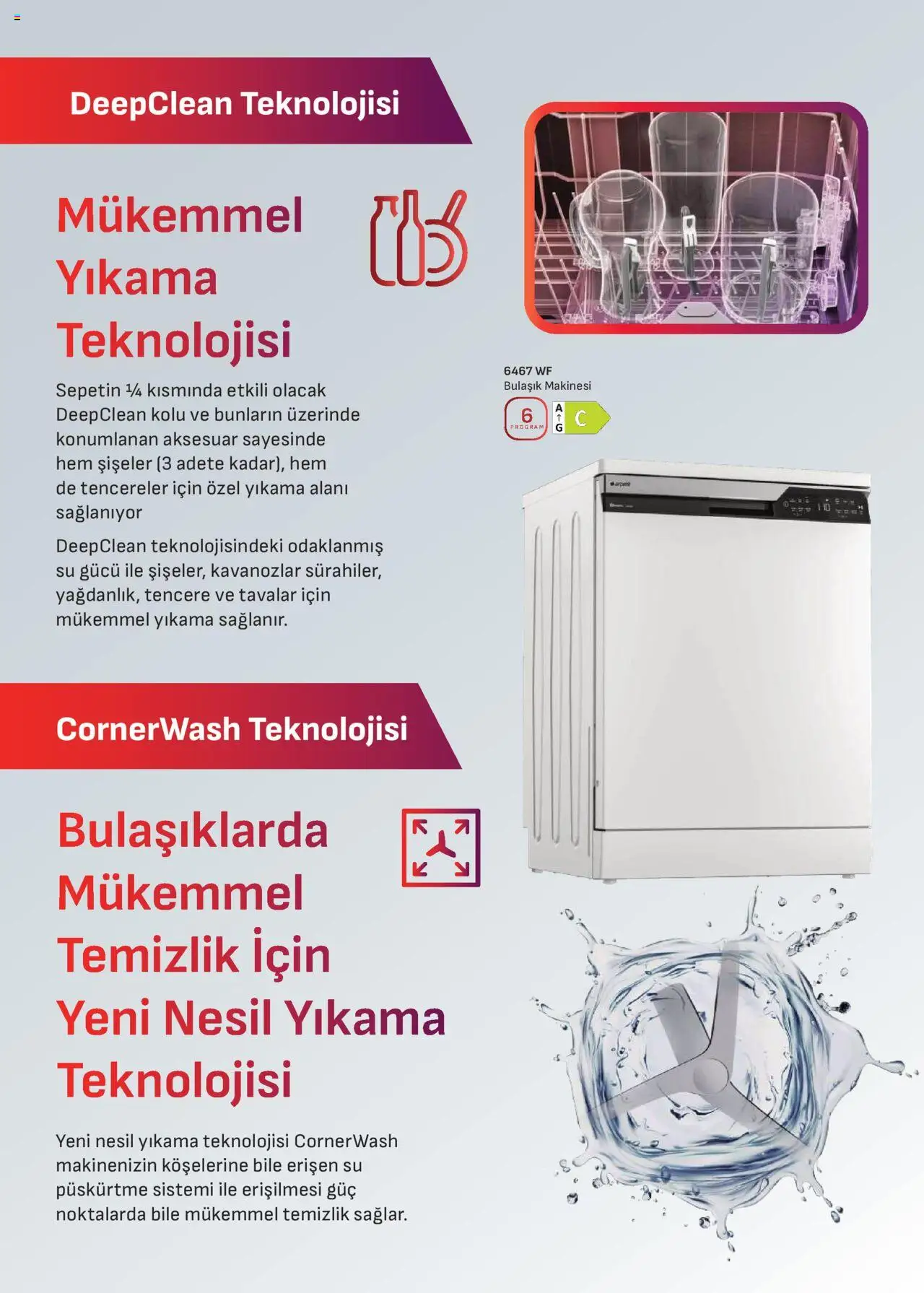 Arçelik Katalog - 01.10.2025 tarihinden itibaren geçerlidir | Sayfa: 26 | Ürünler: Su, Bulaşık makinesi