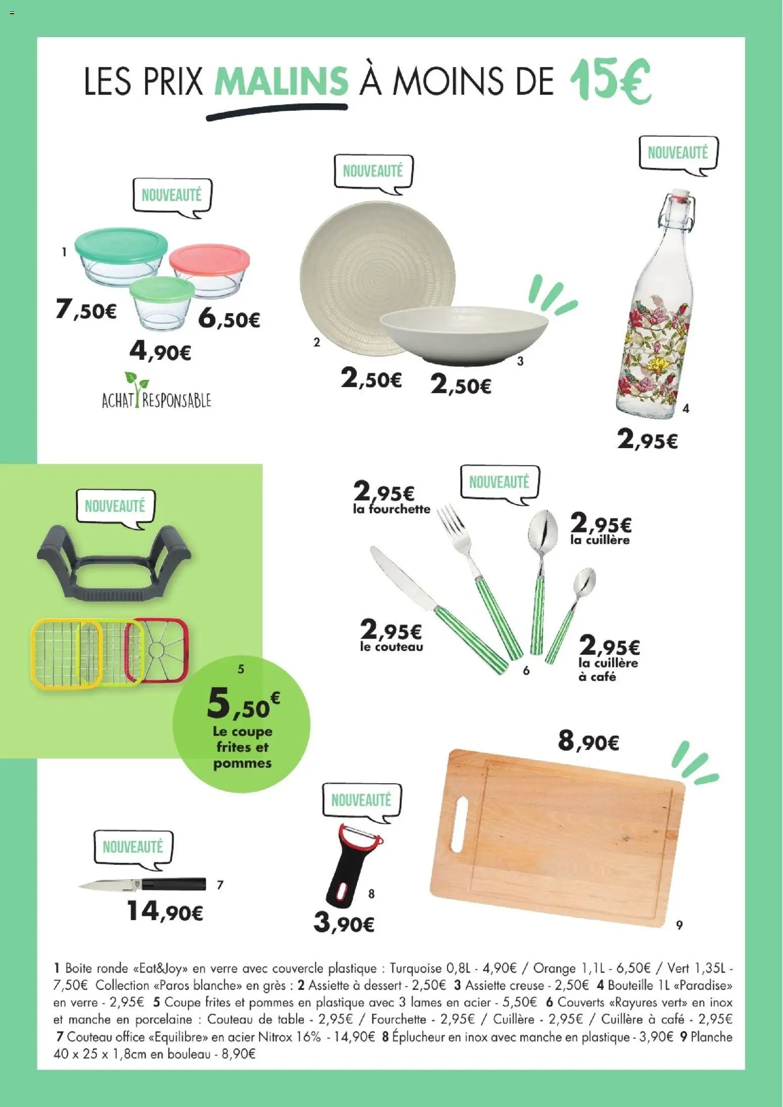 {H1} | Page: 18 | Produits: Orange, Frites, Café, Pommes