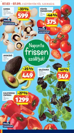 Aldi akciós ujság - amely érvényes a következő dátumtól: 03.07.2025 | Oldal: 4 | Termékek: Gomba, Kaliforniai paprika, Paradicsom, Avokádó