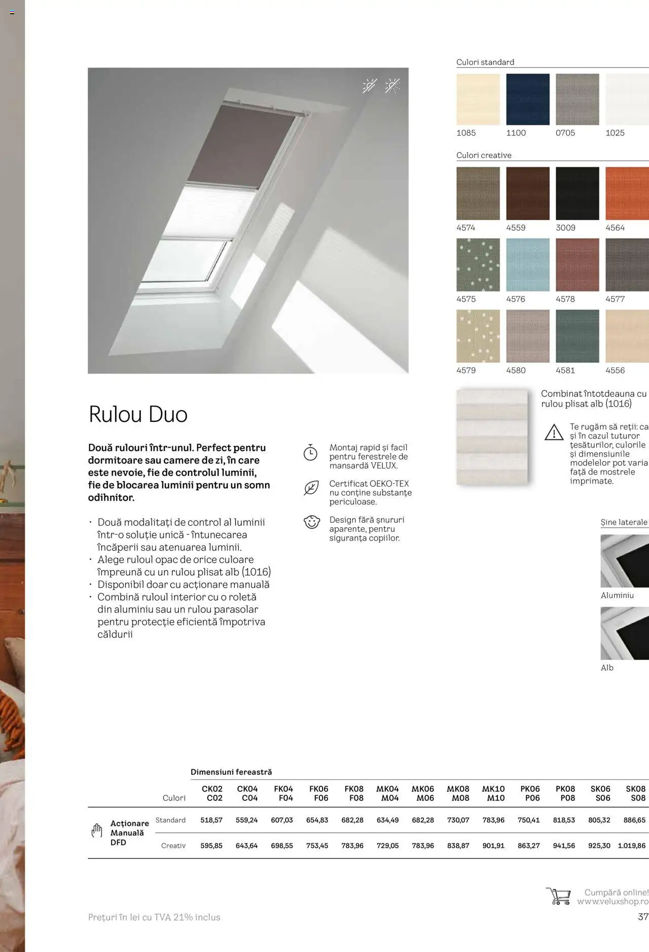 Velux catalog - Rulouri şi rolete – valabil de la 25.02.2025 | Pagină: 37 | Produse: Fereastră