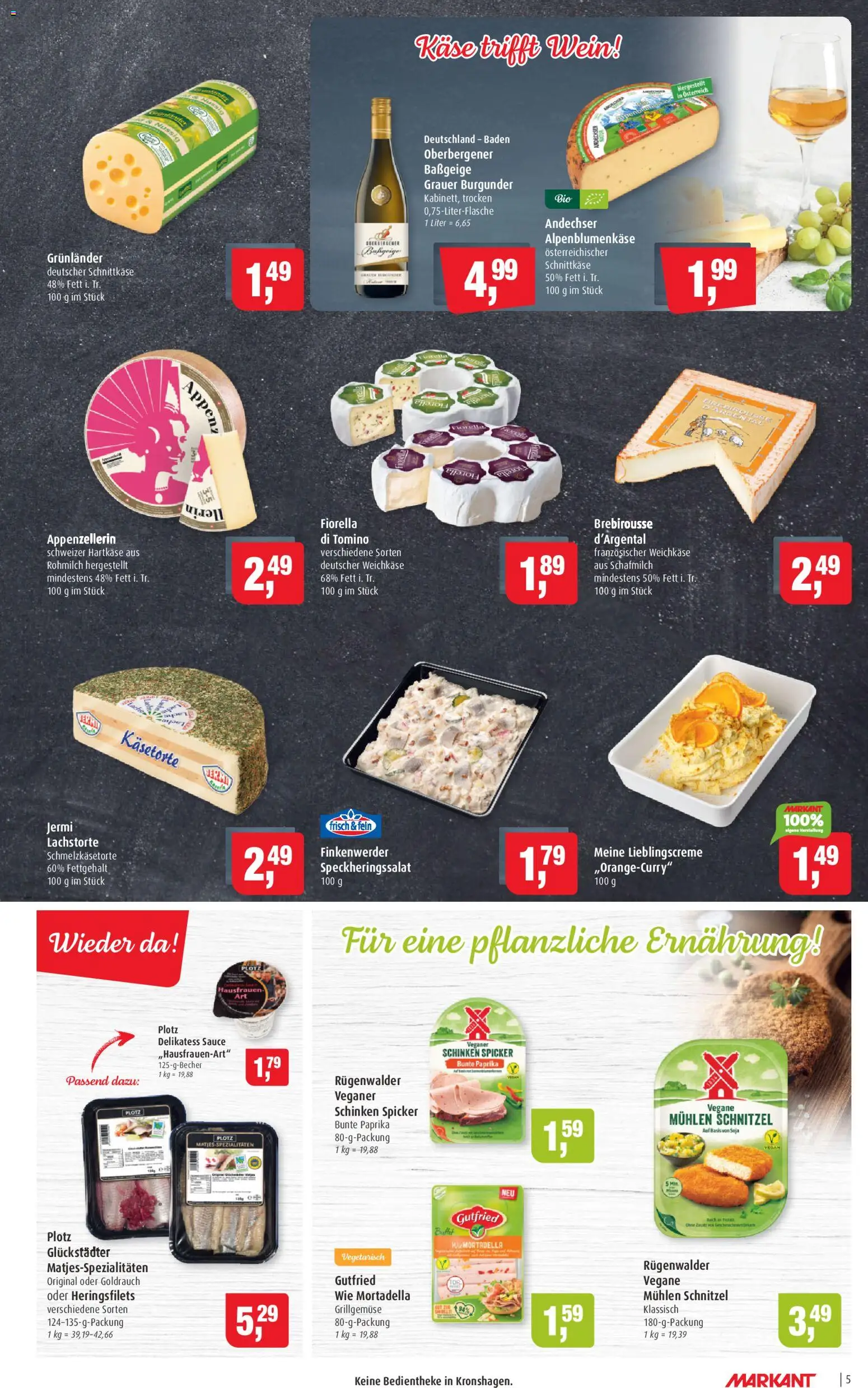 Markant Prospekt 	 – gültig ab 30.03.2026 | Seite: 5 | Produkte: Schnitzel, Paprika, Grunlander, Schinken