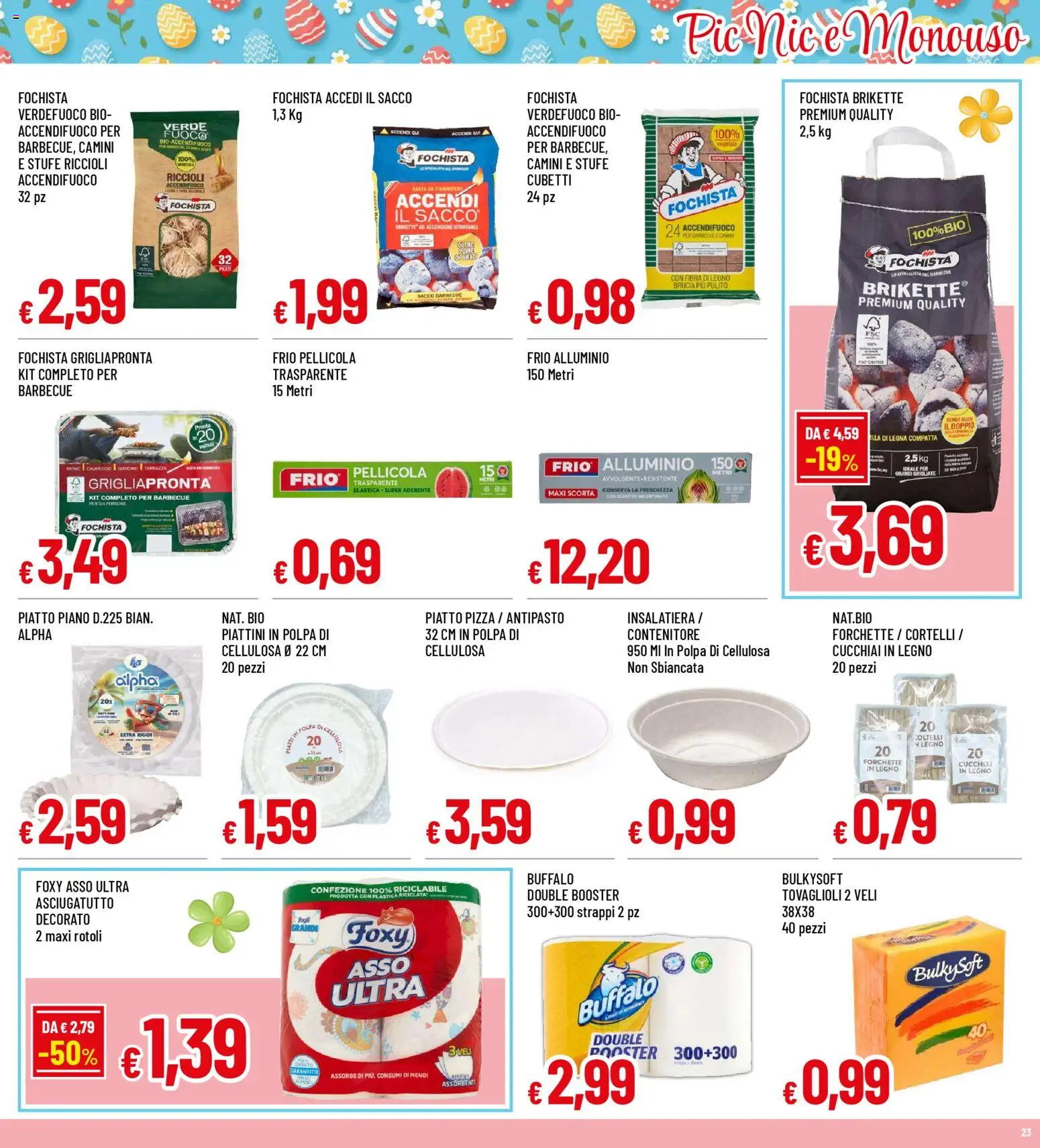 Volantino Galassia del 23.03.2026 | Pagina: 23 | Prodotti: Pizza, Contenitore, Asciugatutto, Alluminio