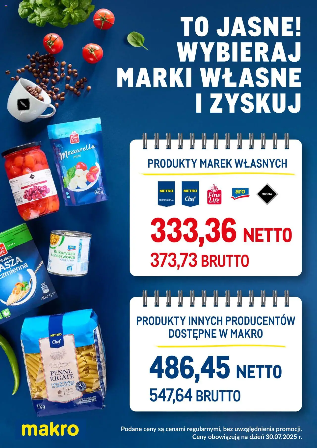 Makro Gazetka - Festiwal Marek Własnych od 04.08.2025 | Strona: 4 | Produkty: Penne, Kukurydza, Sery, Mozzarella