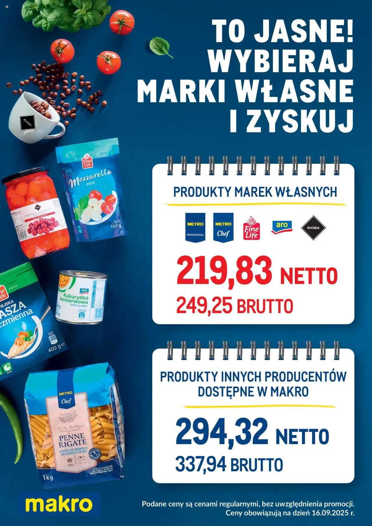 Makro Gazetka - Festiwal Marek Własnych od 04.08.2025 | Strona: 4 | Produkty: Penne, Kukurydza, Sery, Mozzarella