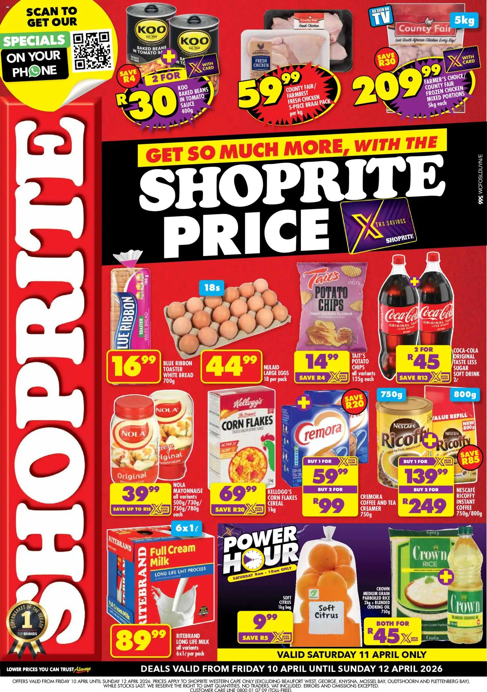 New Shoprite catalogue – valid from 10.04.2026 | Page: 1 | Products: Beans, Bread, Cream, Flakes