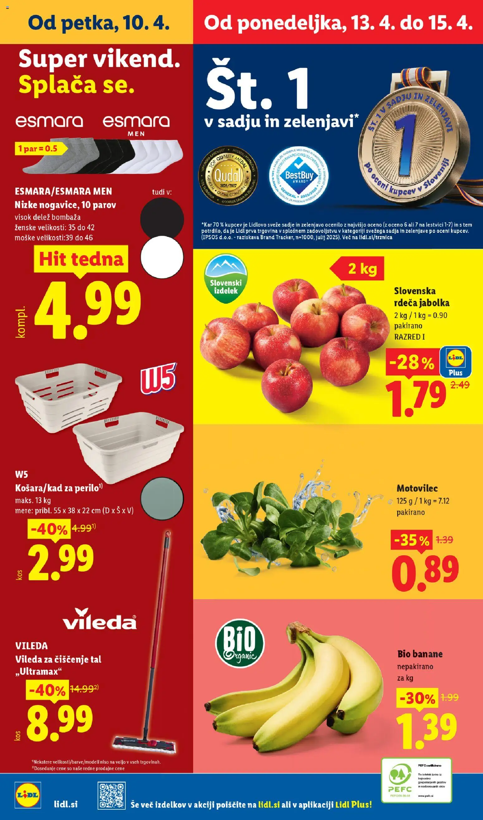 Novi Lidl katalog ponudbe – veljaven od 09.04.2026 | Stran: 66 | Izdelki: Jabolka, Banane, Sadje