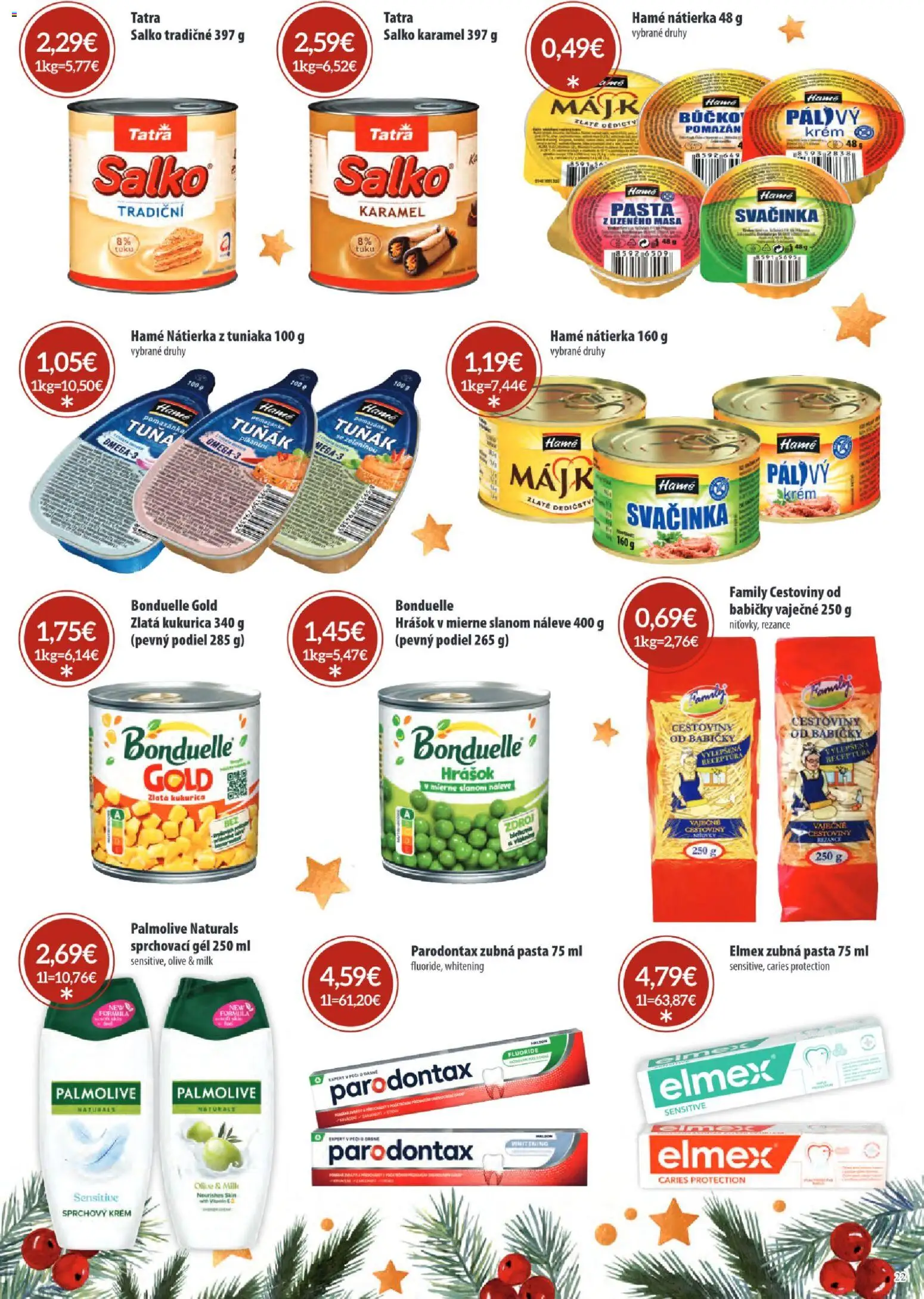 Nové Sintra akcie – leták je platný od 15.12.2025 | Strana: 22 | Produkty: Cestoviny, Hrášok, Rezance, Kukurica