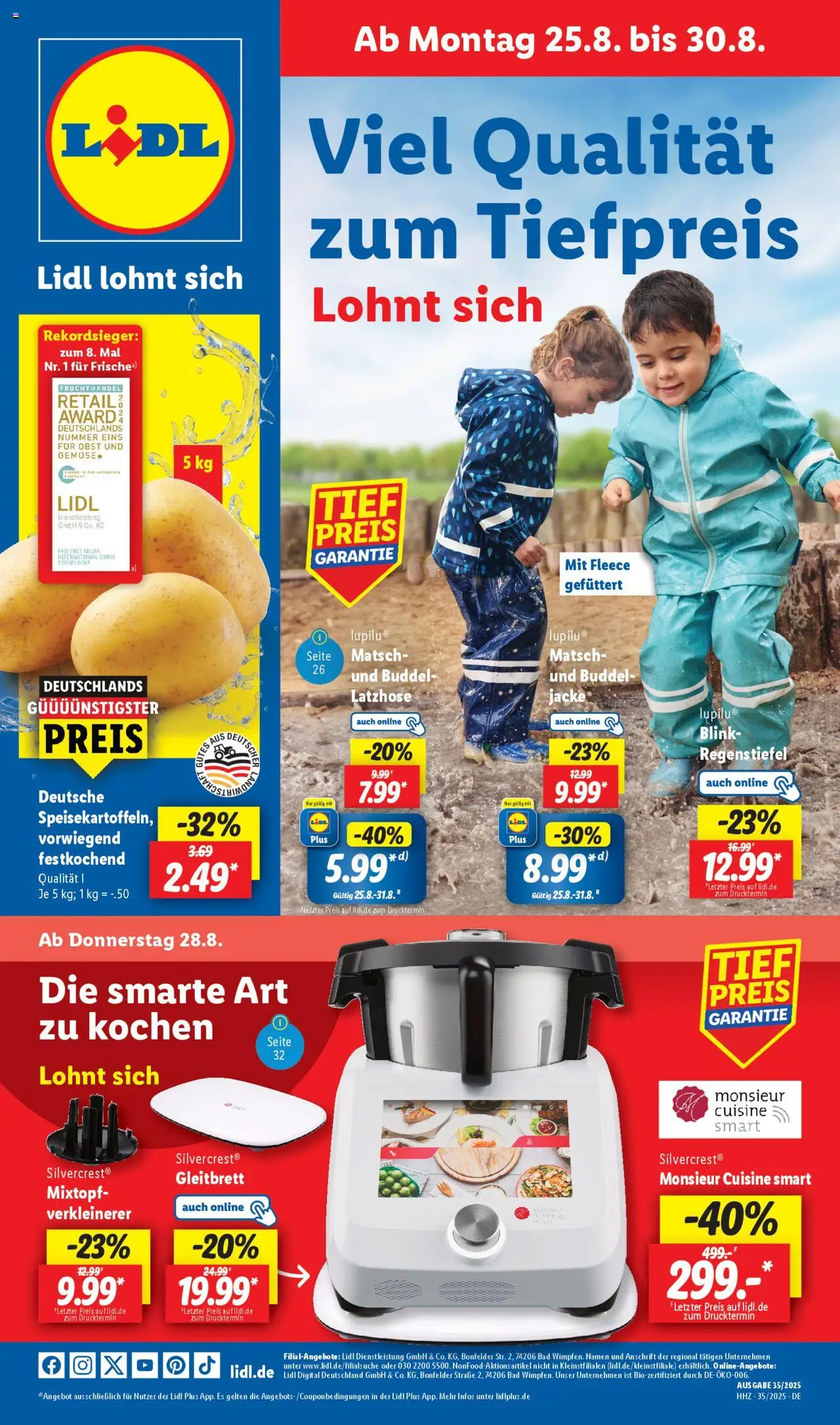 Lidl Prospekt Gedern 	 - gültig ab dem 25.08.2025 | Seite: 1 | Produkte: Bad, Obst, Eis