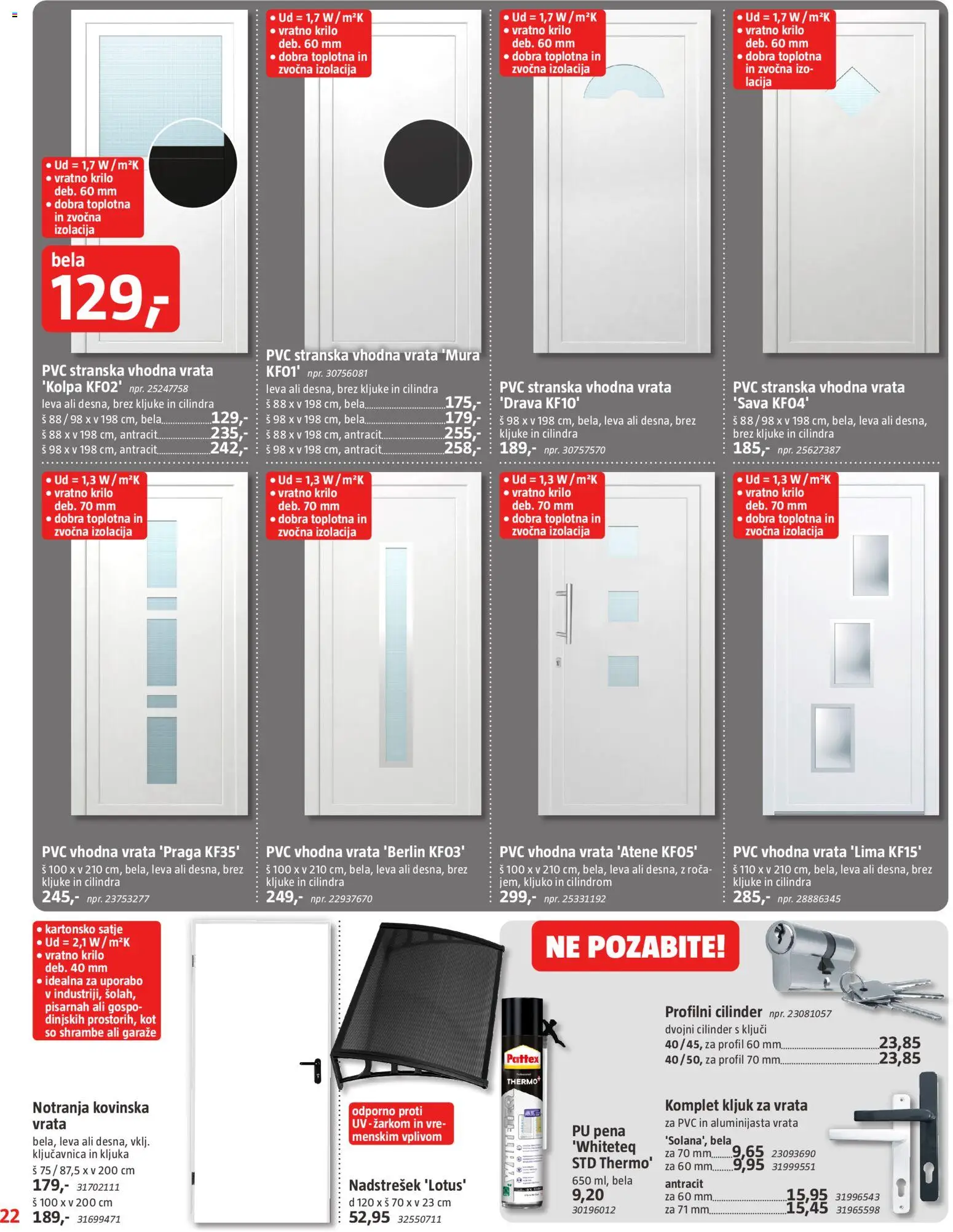 Novi Bauhaus katalog ponudbe – veljaven od 29.01.2026 | Stran: 22 | Izdelki: Vratno krilo, Kljuka, Krilo, Vrata