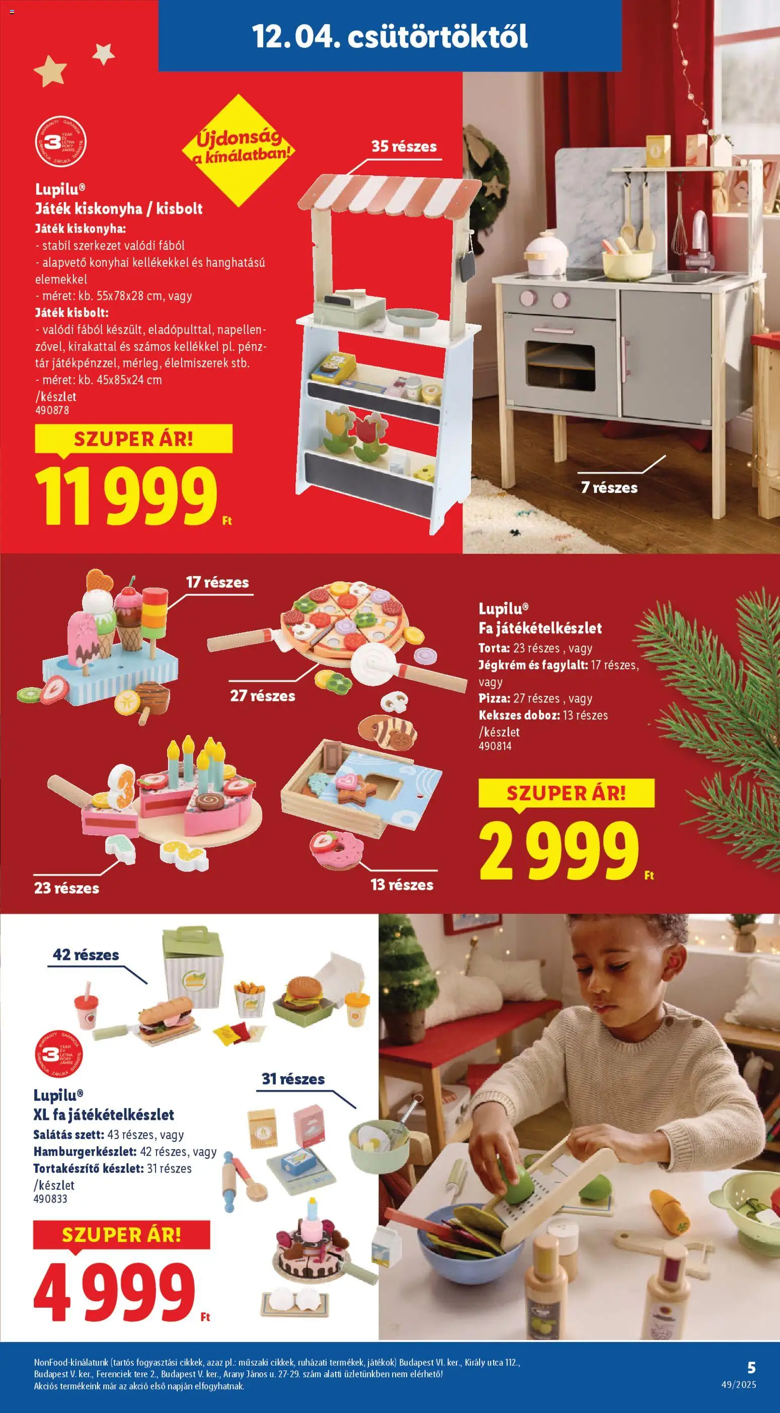 Lidl akciós ujság - amely érvényes a következő dátumtól: 04.12.2025 | Oldal: 5 | Termékek: Torta, Játék, Játékok, Jégkrém