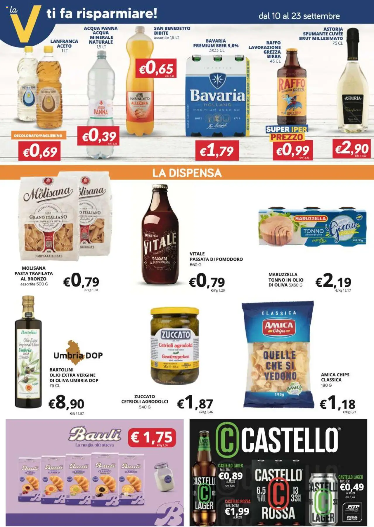 Volantino Visotto del 10.09.2025 | Pagina: 6 | Prodotti: Panna, Acqua, Tonno, Bibite