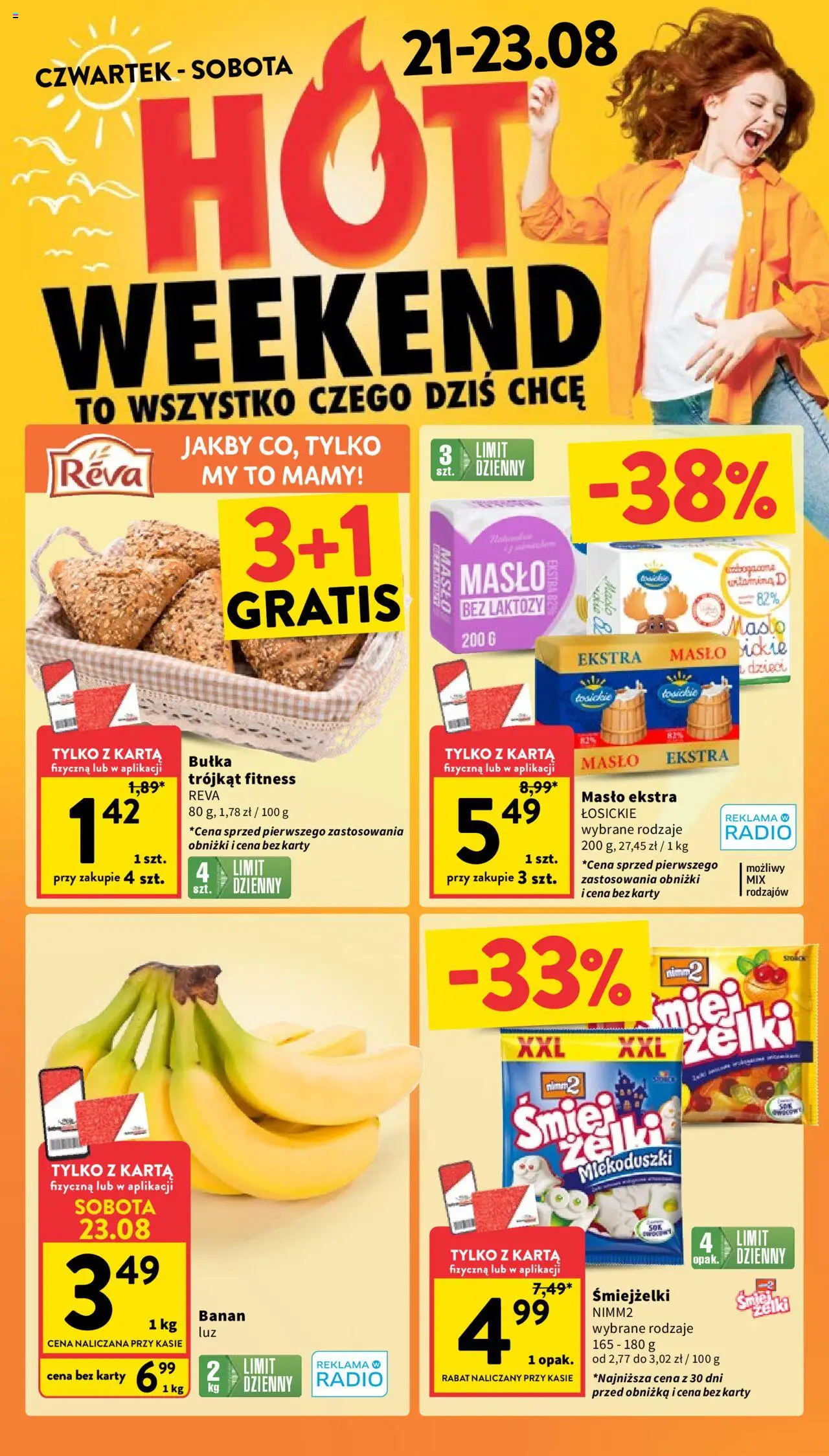 Intermarche Gazetka od 21.08.2025 | Strona: 2 | Produkty: Karta, Bez laktozy, Radio, Masło