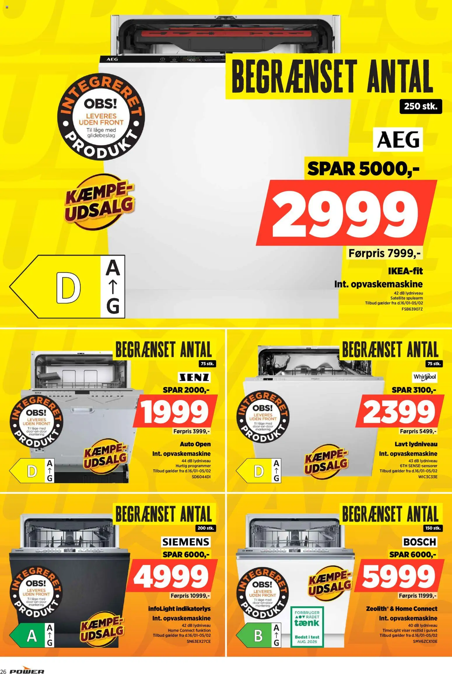 Power tilbudsavis – gyldig fra 16.01.2026 | Side: 26 | Produkter: Opvaskemaskine