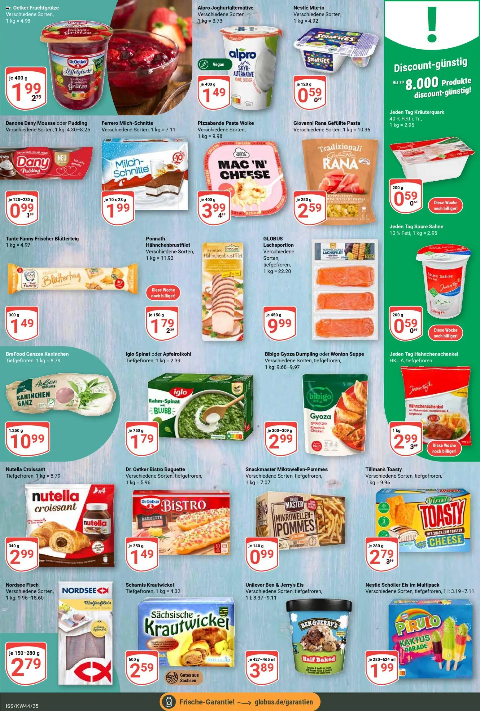 Globus Prospekt 	 – gültig ab 27.10.2025 | Seite: 10 | Produkte: Hahnchenschenkel, Pudding, Nutella, Sahne