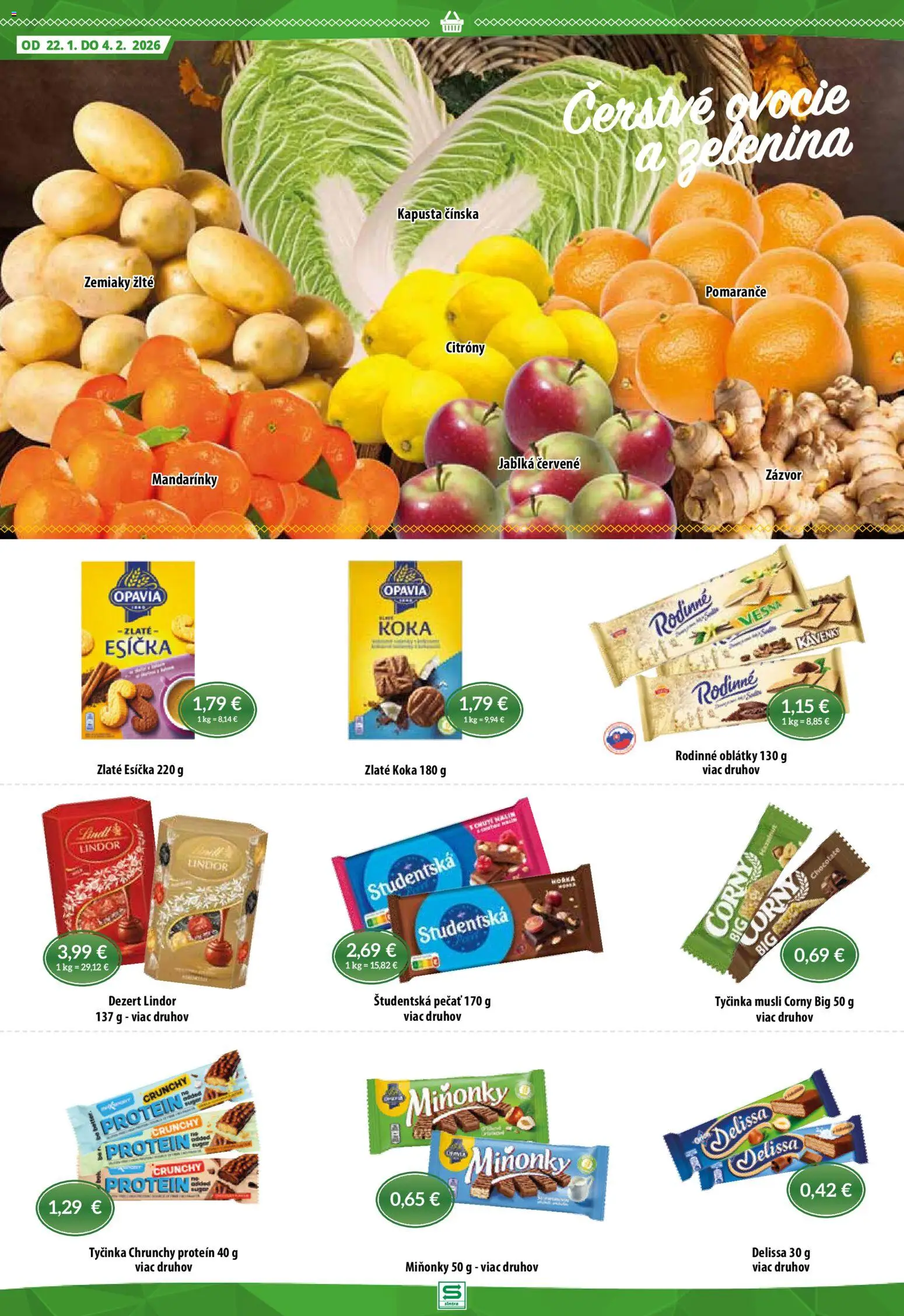 Nové Sintra akcie – leták je platný od 22.01.2026 | Strana: 6 | Produkty: Kapusta, Zázvor, Jablká, Pomaranče