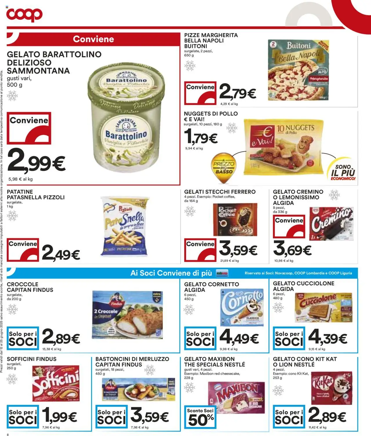 Volantino COOP del 12.06.2025 | Pagina: 8 | Prodotti: Pollo, Gelato, Pasta, The