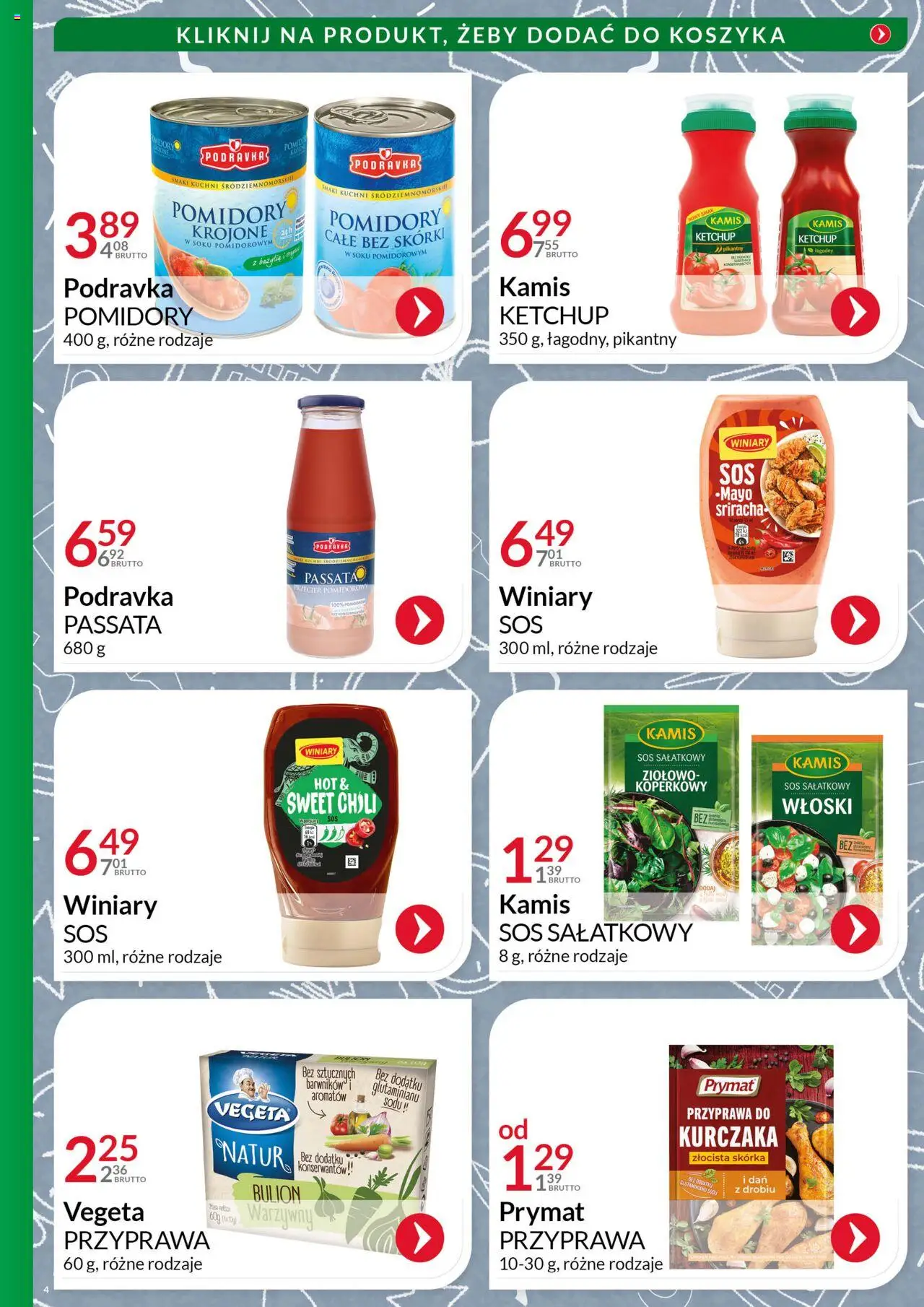 Eurocash Gazetka - Powrót do Szkoły od 04.08.2025 | Strona: 4 | Produkty: Ketchup, Przecier pomidorowy, Bazylia, Pomidory
