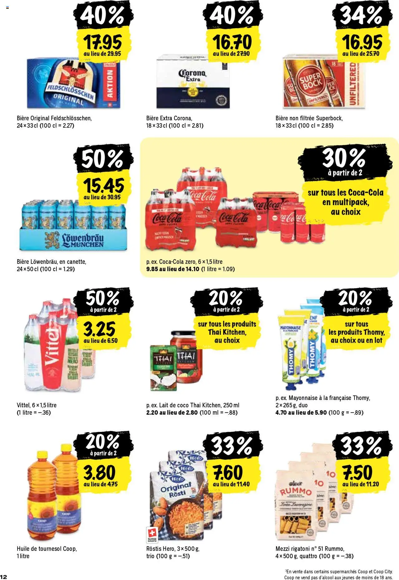 Coop - Les actions de la semaine – gültig ab 16.10.2025 | Seite: 12 | Produkte: Coca Cola, Pasta, Mayonnaise
