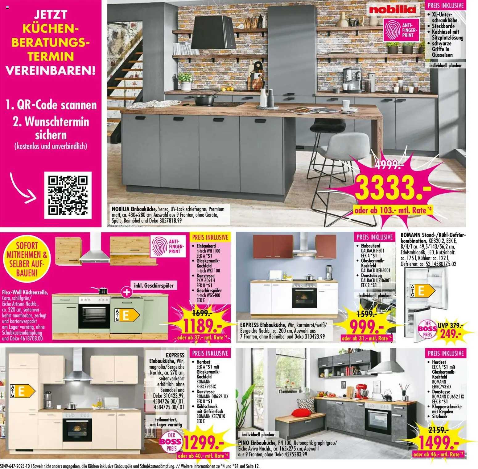 SB Möbel Boss - Black Friday – gültig ab 28.11.2025 | Seite: 10 | Produkte: Geschirrspüler, Sitzbank, Kühlschrank, Dunstabzug