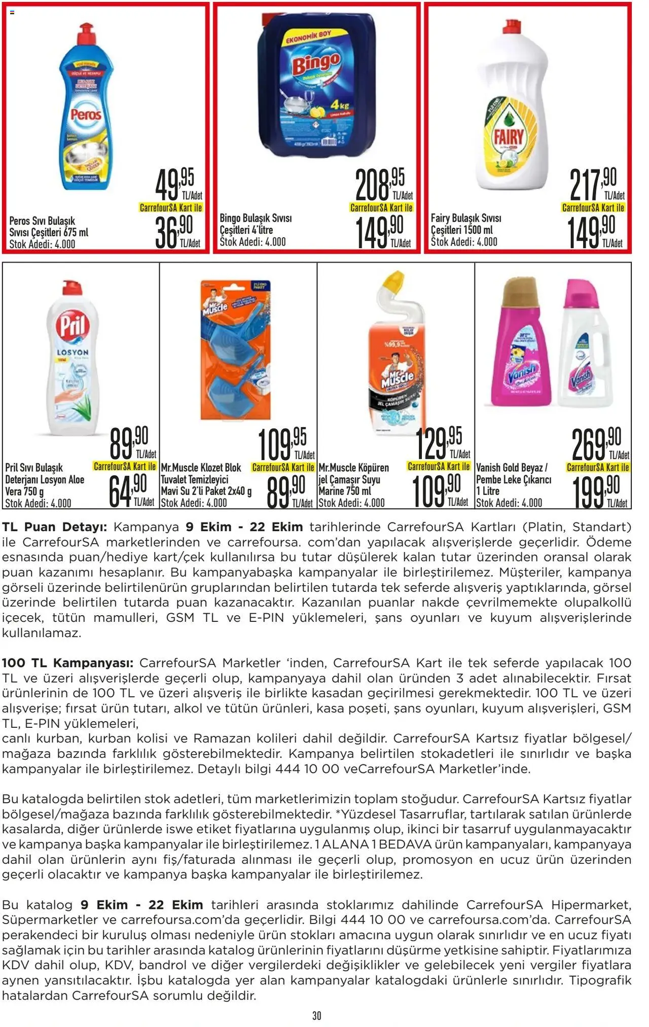 CarrefourSA Katalog - 09.10.2025 tarihinden itibaren geçerlidir | Sayfa: 30 | Ürünler: Tuvalet, Leke çıkarıcı, Su, Kasa