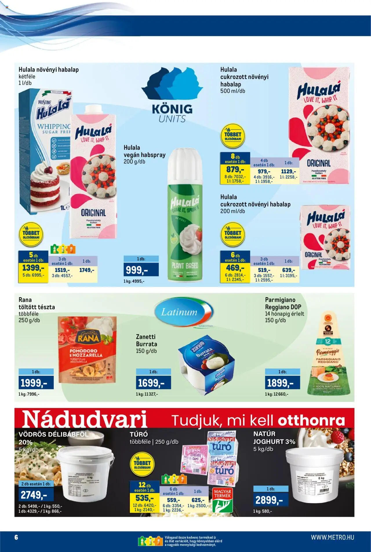 Metro akciós ujság - amely érvényes a következő dátumtól: 16.10.2025 | Oldal: 6 | Termékek: Tészta, Vegán, Túró, Burrata