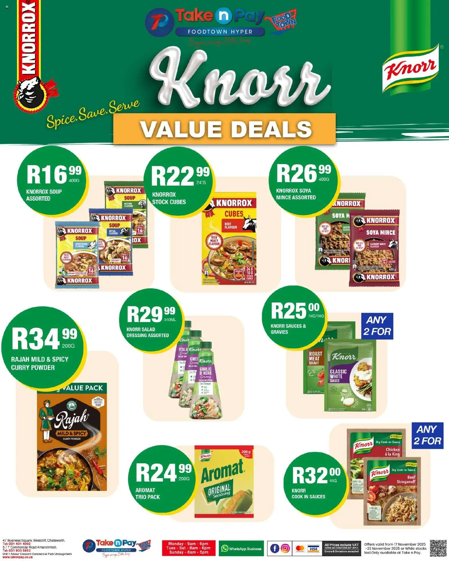 New Take n Pay catalogue – valid from 17.11.2025 | Page: 12 | Products: Sauces, Seasoning, Soya mince, Sauce