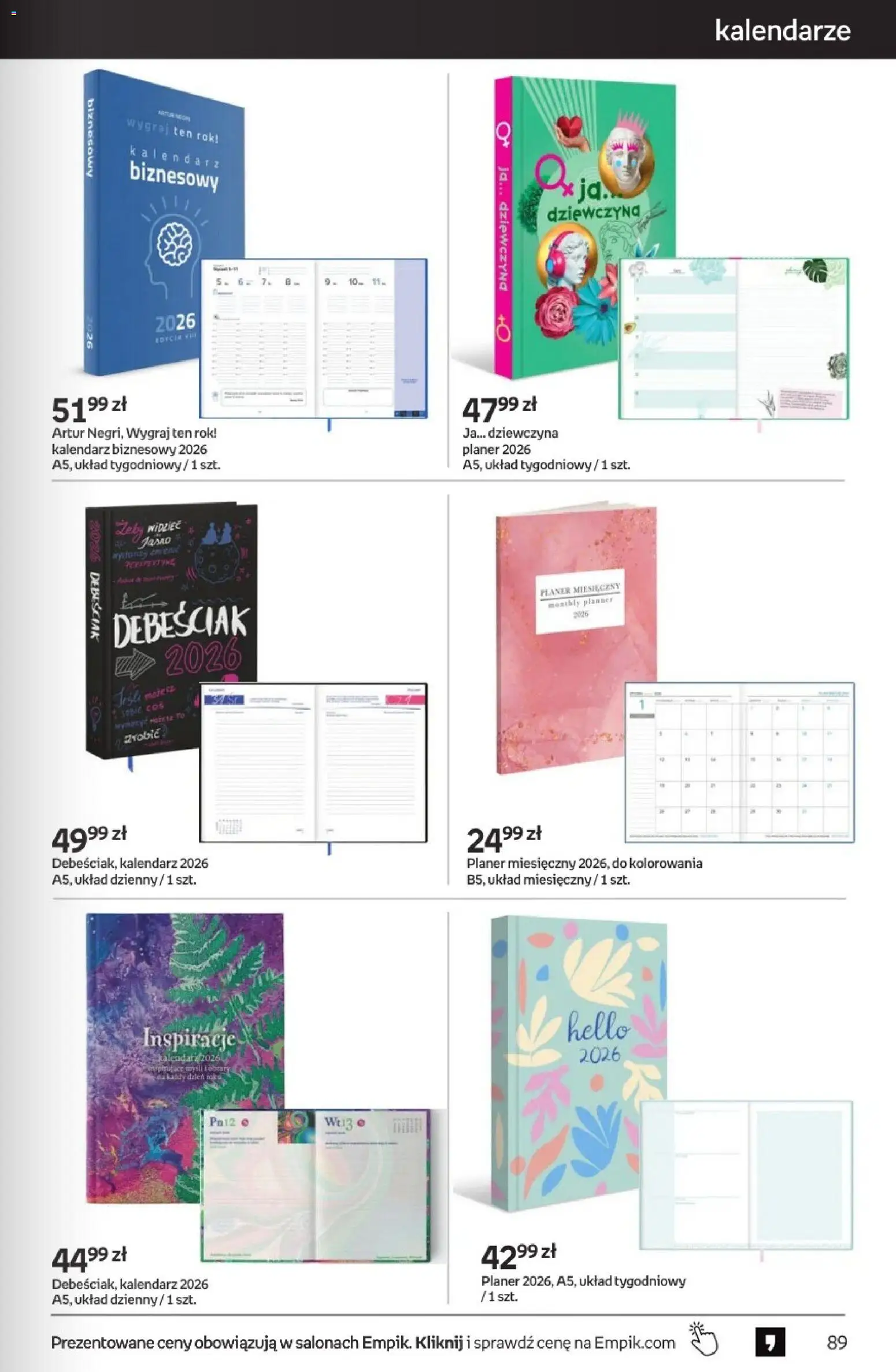Empik promocje od 11.02.2026 | Strona: 89 | Produkty: Kalendarz