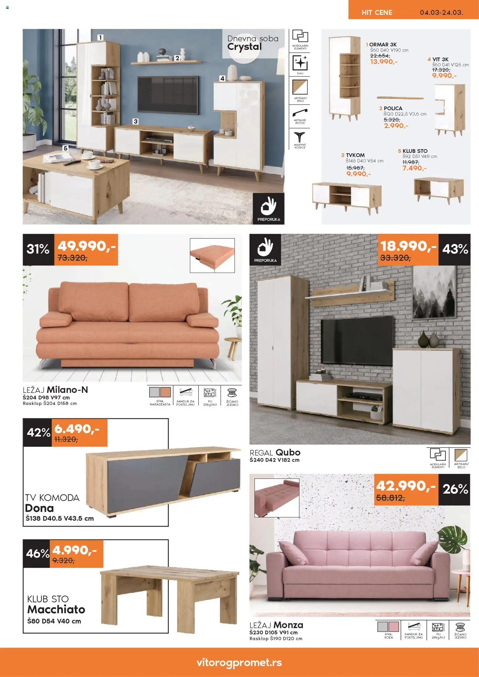 Vitorog katalog - važi od 04.03.2026 | Strana: 2 | Proizvode: Komoda, Tv komoda, Sto, Ormar