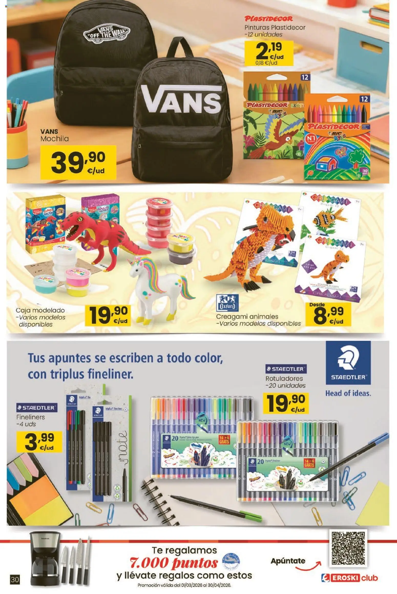 Eroski - Moda primavera-verano 2026 │ válido desde el 26.03.2026 | Página: 30 | Productos: Mochila, Té, Caja