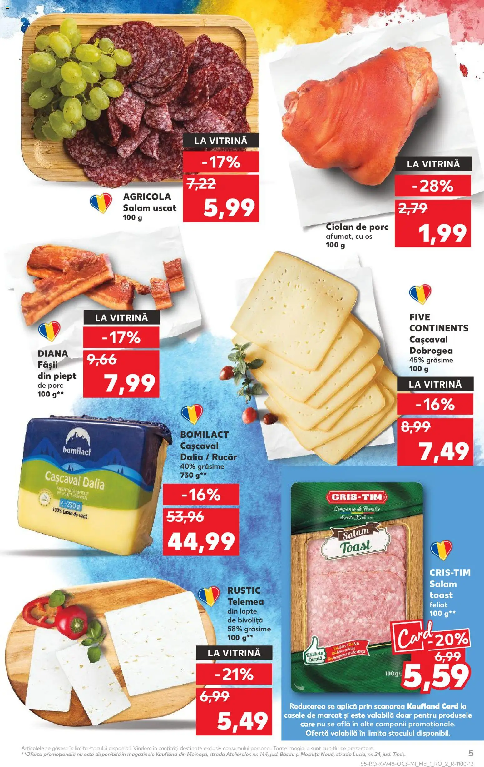 Noul catalog Kaufland – valabil de la 26.11.2025 | Pagină: 5 | Produse: Vitrină, Cașcaval, Lapte, Salam