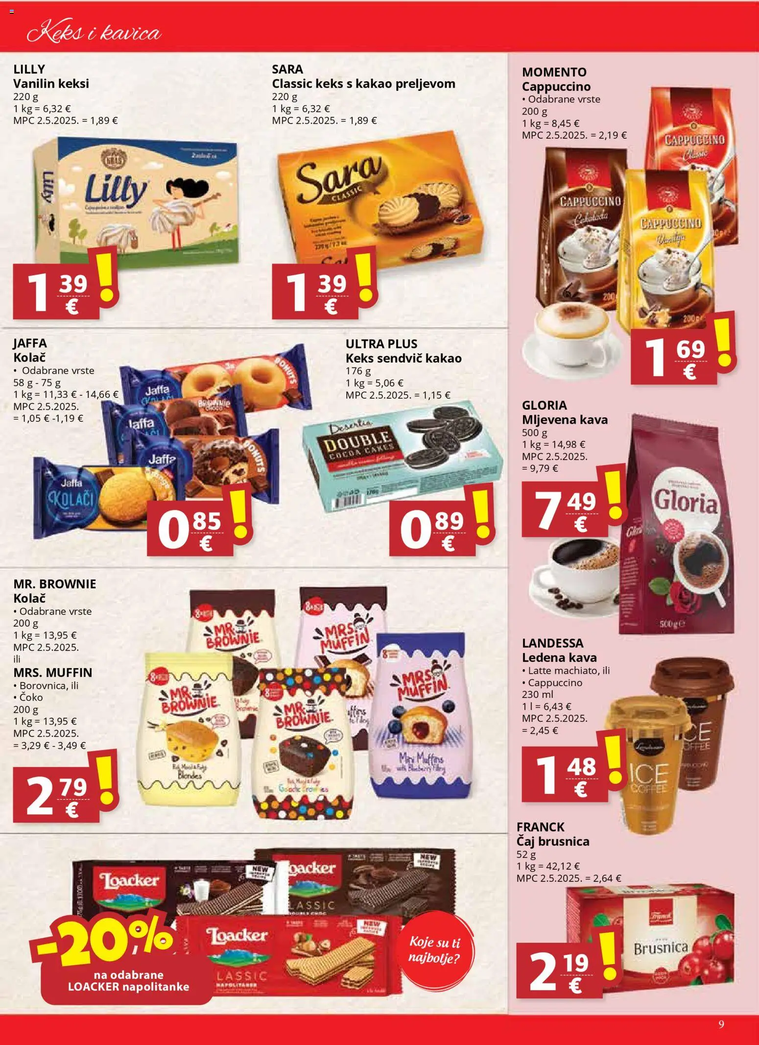 Ultra Gros katalog | vrijedi od 05.11.2025 | Stranica: 9 | Proizvodi: Čaj, Napolitanke, Cappuccino, Brusnica