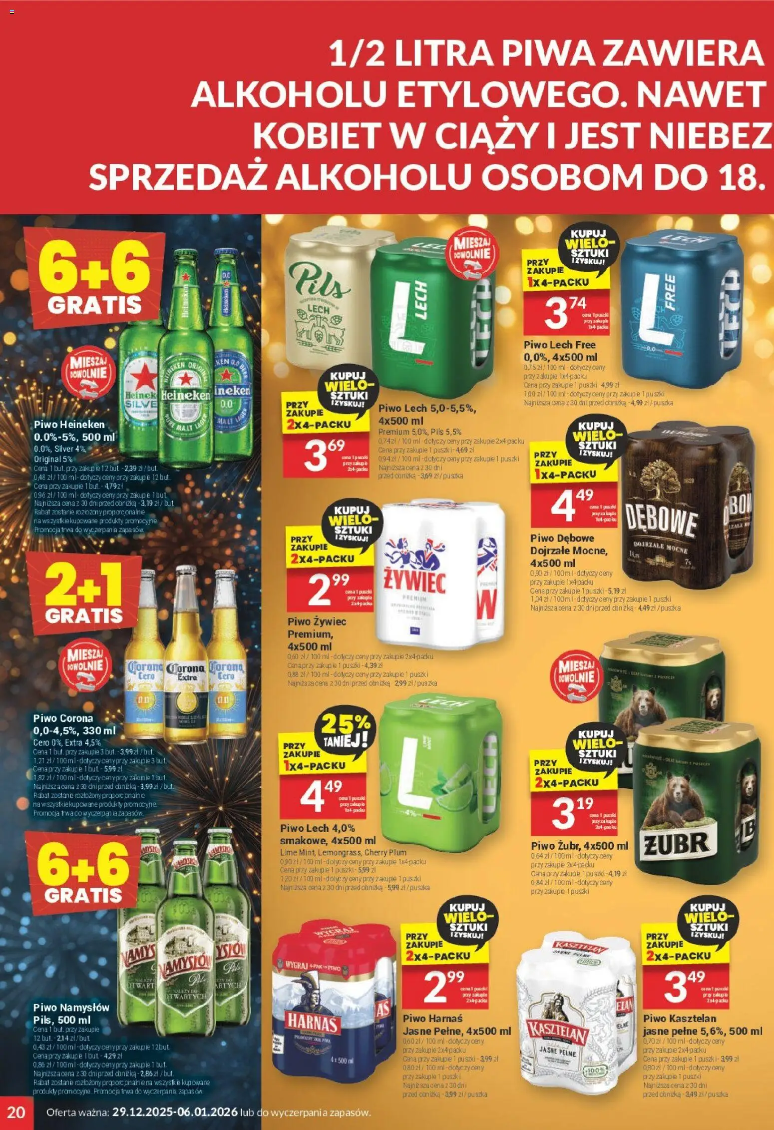 Twój Market Gazetka od 29.12.2025 | Strona: 20 | Produkty: Harnaś, Piwo, Pita, Heineken