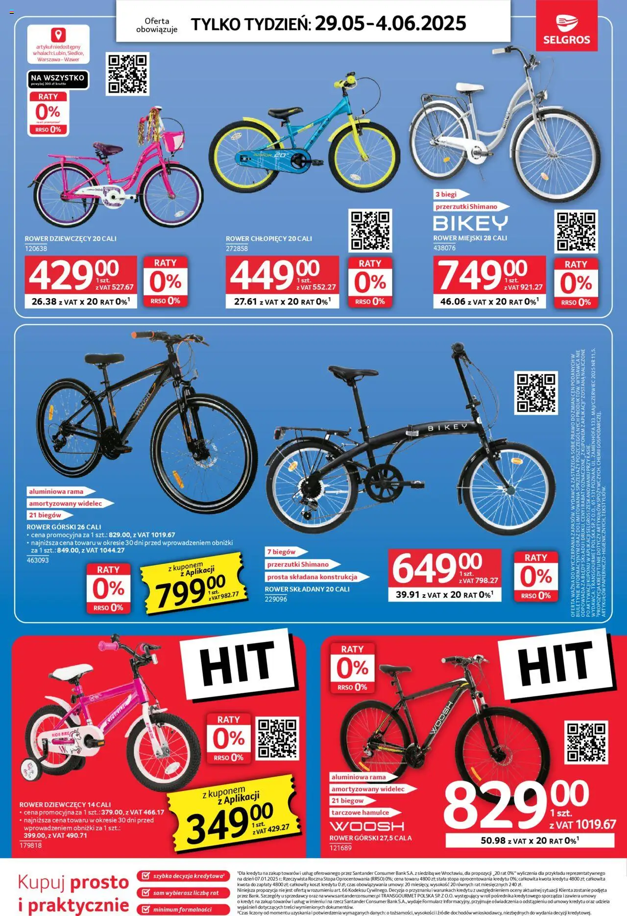 Selgros cash&carry Gazetka - Jeszcze więcej super promocji od 29.05.2025 | Strona: 11 | Produkty: Rower