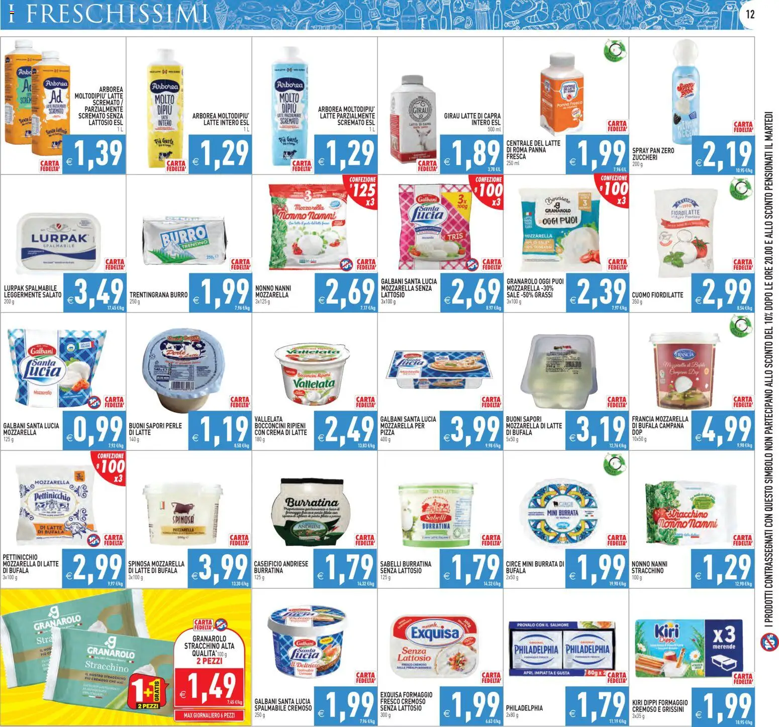 Volantino PIM Supermercati del 29.04.2026 | Pagina: 12 | Prodotti: Salmone, Formaggio, Stracchino, Grissini