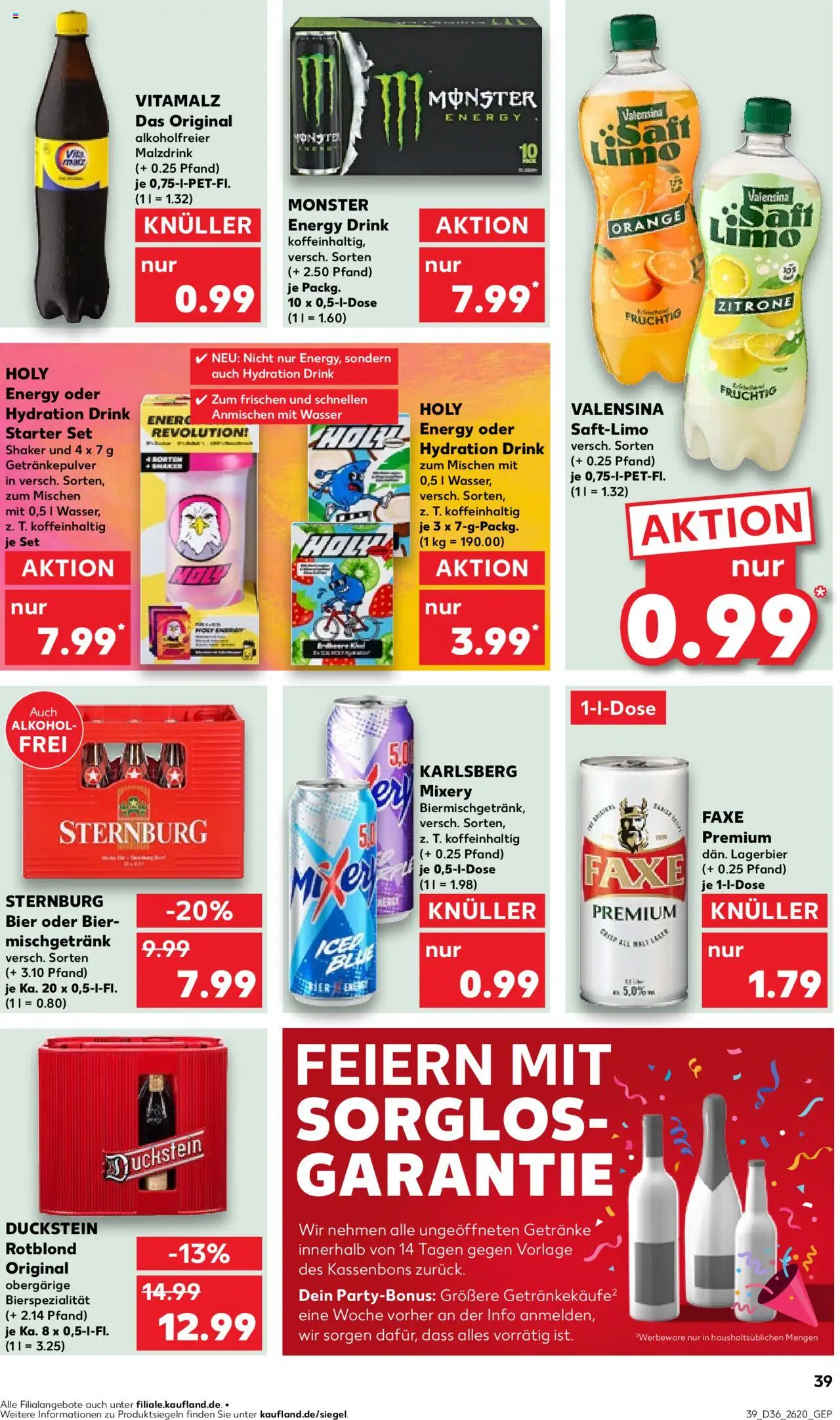 Kaufland prospekt Zeitz	 – gültig ab 07.09.2025 | Seite: 39 | Produkte: Energy, Bier, Mixery, Saft