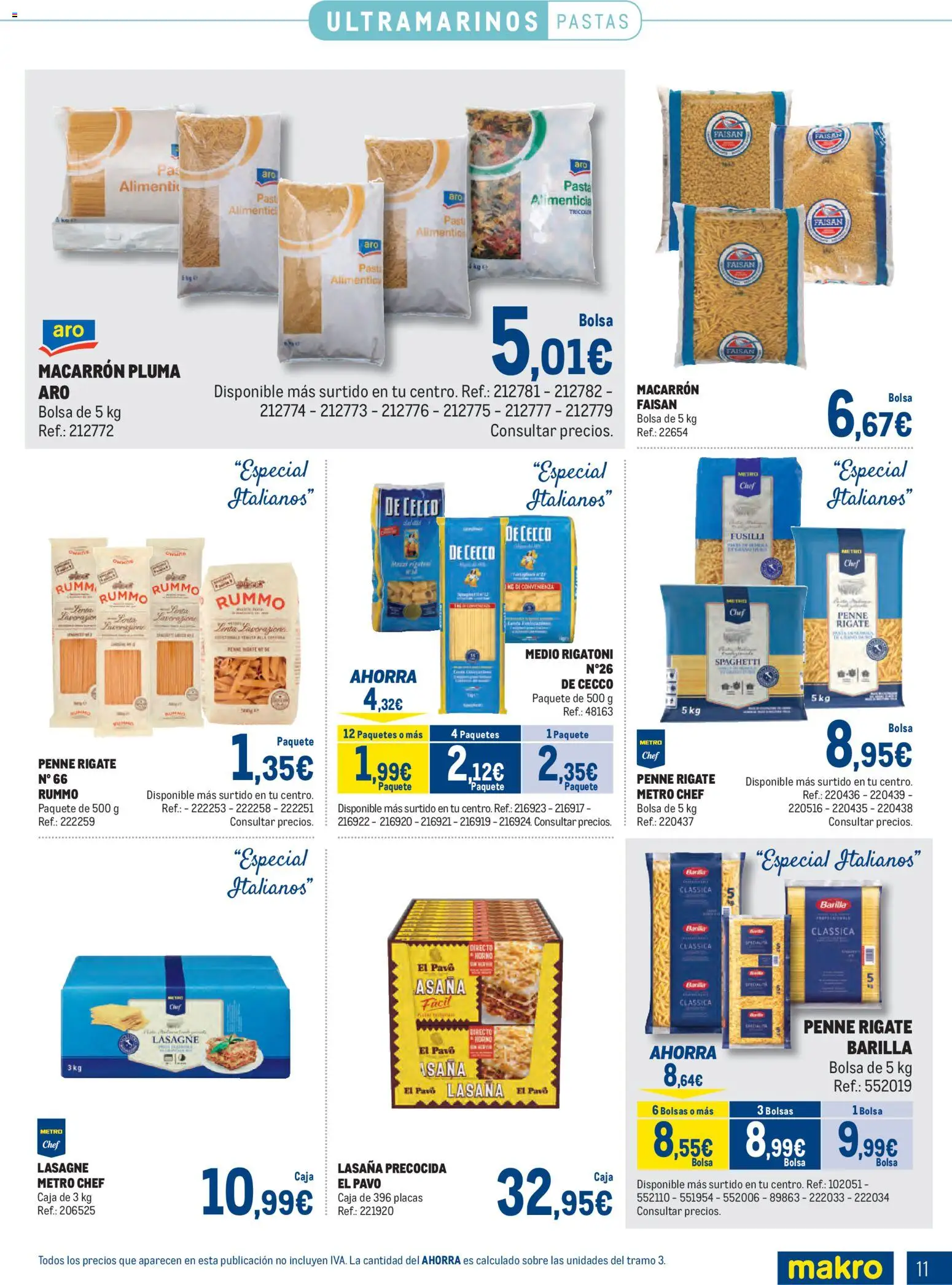Makro - Especial Despensa Norte │ válido desde el 02.02.2026 | Página: 11 | Productos: Pasta, Bolsa, Lasaña, Caja