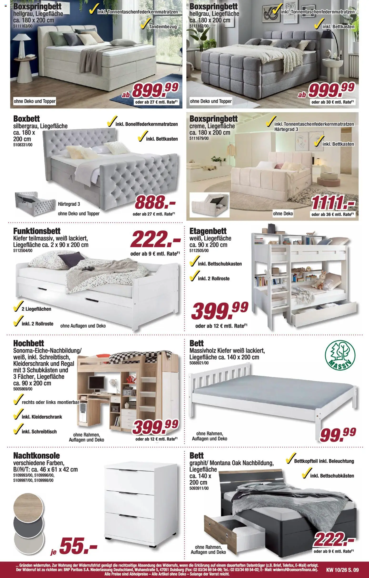Poco Prospekt 	 – gültig ab 01.03.2026 | Seite: 9 | Produkte: Bett, Kleiderschrank, Boxspringbett, Regal