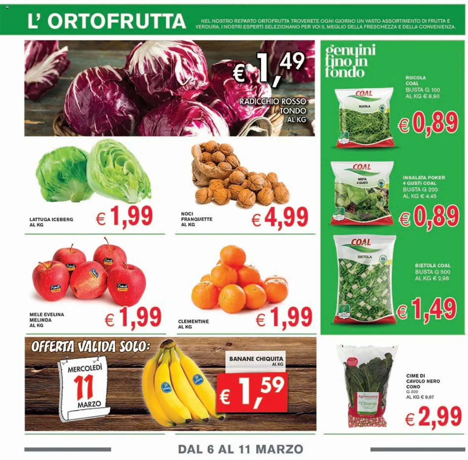 Volantino Coal del 27.02.2026 | Pagina: 3 | Prodotti: Mele, Rucola, Noci, Cavolo