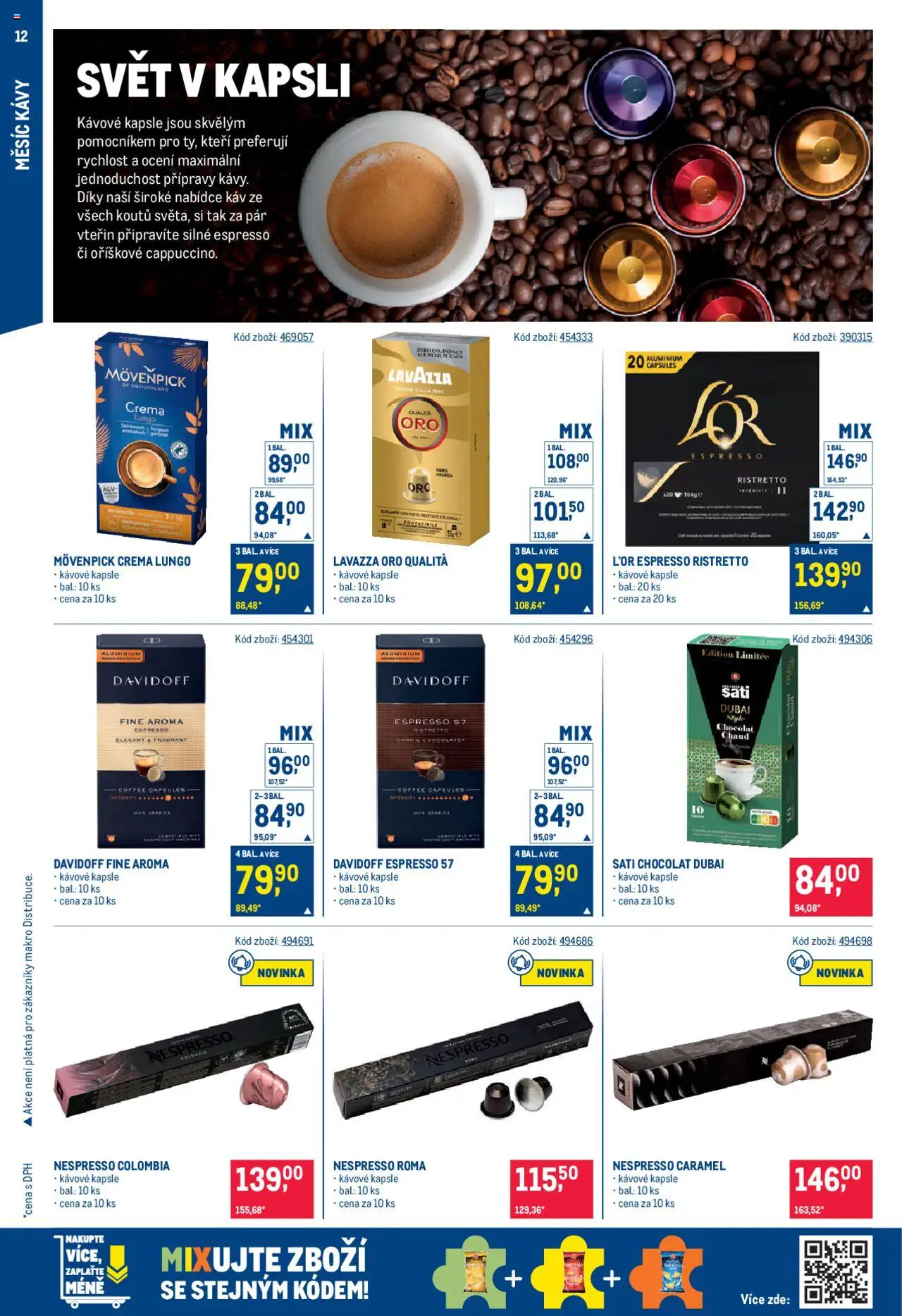 Makro leták - Měsíc kávy od 10.09.2025 | Strana: 12 | Produkty: Kávové kapsle, Kapsle, Lavazza, Nespresso