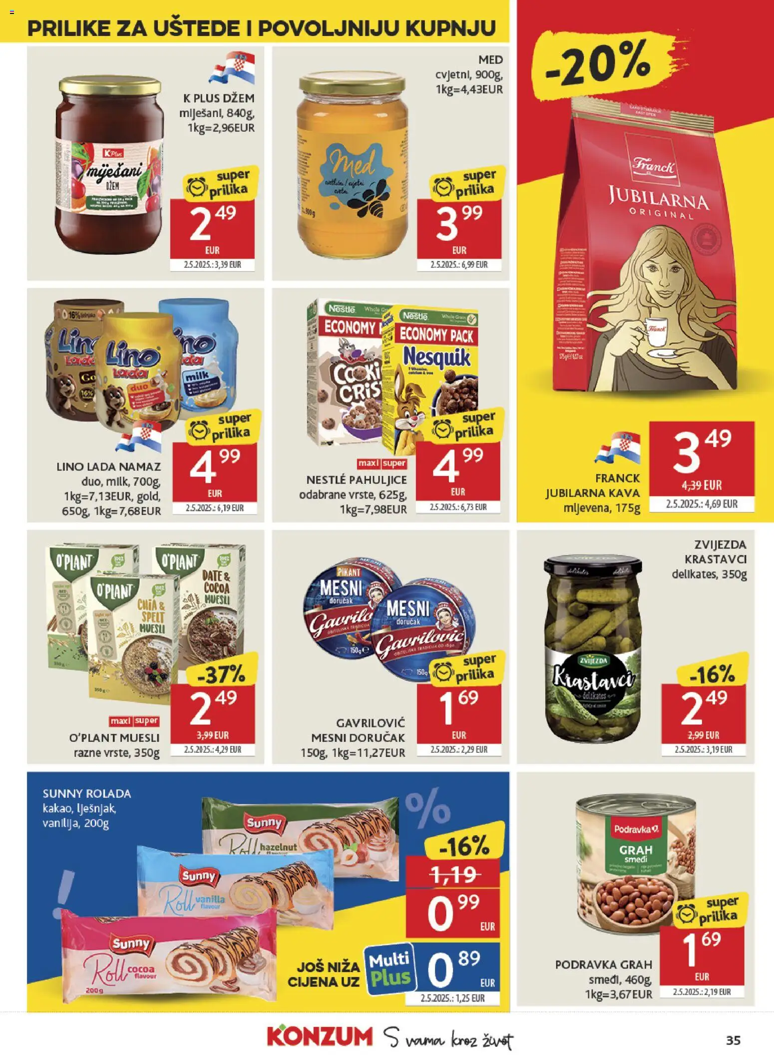 Konzum HR akciós ujság - amely érvényes a következő dátumtól: 25.02.2026 | Oldal: 35 | Termékek: Nesquik