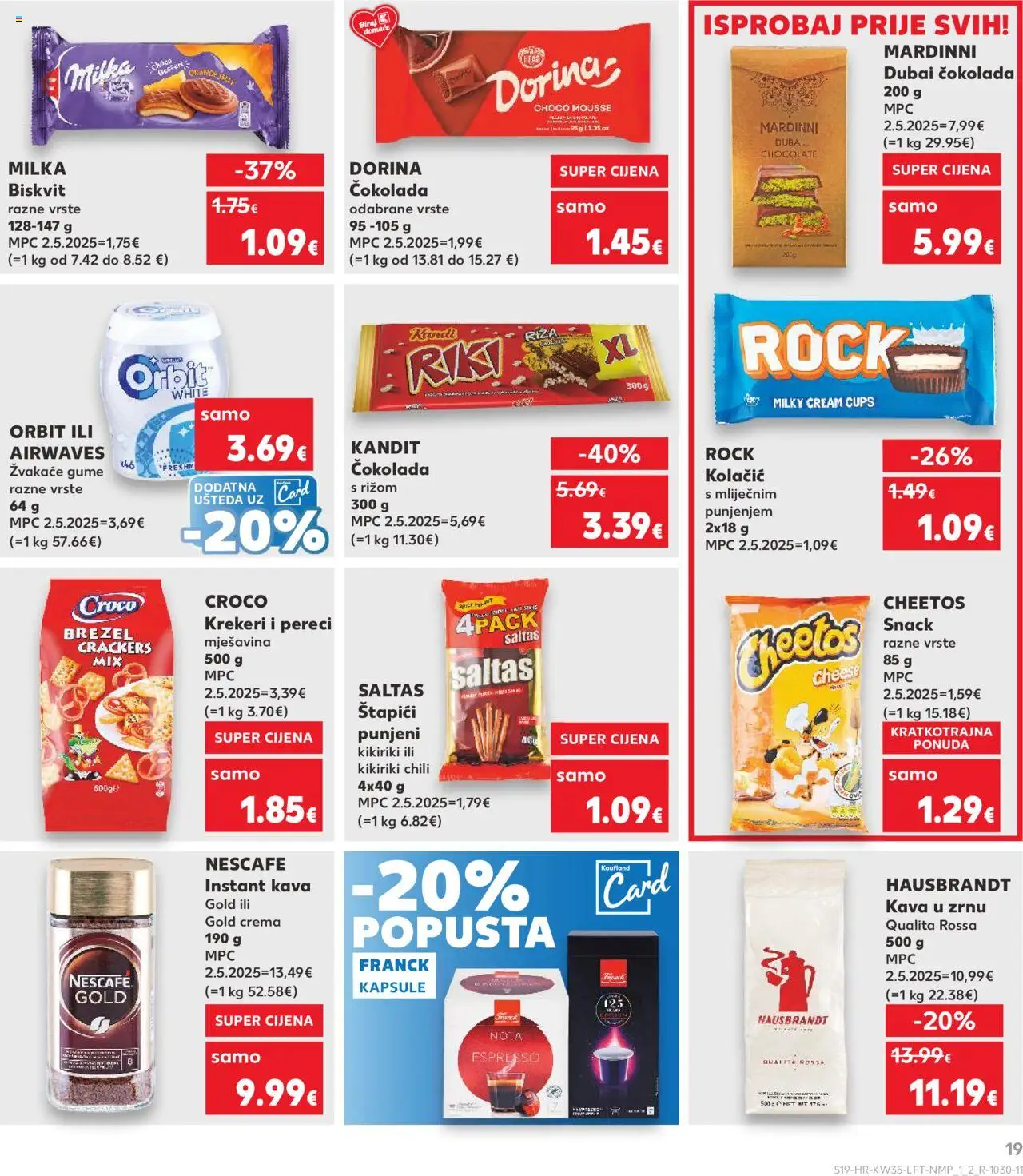 Kaufland katalog | vrijedi od 27.08.2025 | Stranica: 19 | Proizvodi: Riža, Nescafe Gold, Krekeri, Pereci