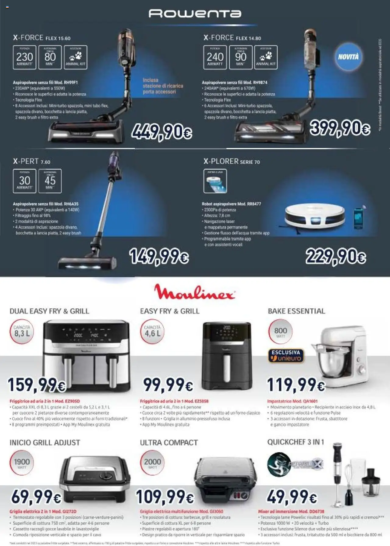 Volantino Unieuro del 30.05.2025 | Pagina: 36 | Prodotti: Friggitrice ad aria, Sbattitore, Aspirapolvere senza fili, Forno