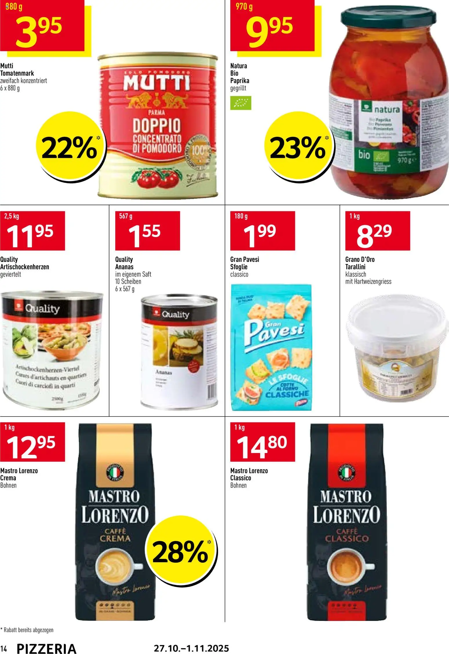 Prodega Aktionen Pizzeria – gültig ab 27.10.2025 | Seite: 14 | Produkte: Saft, Ananas