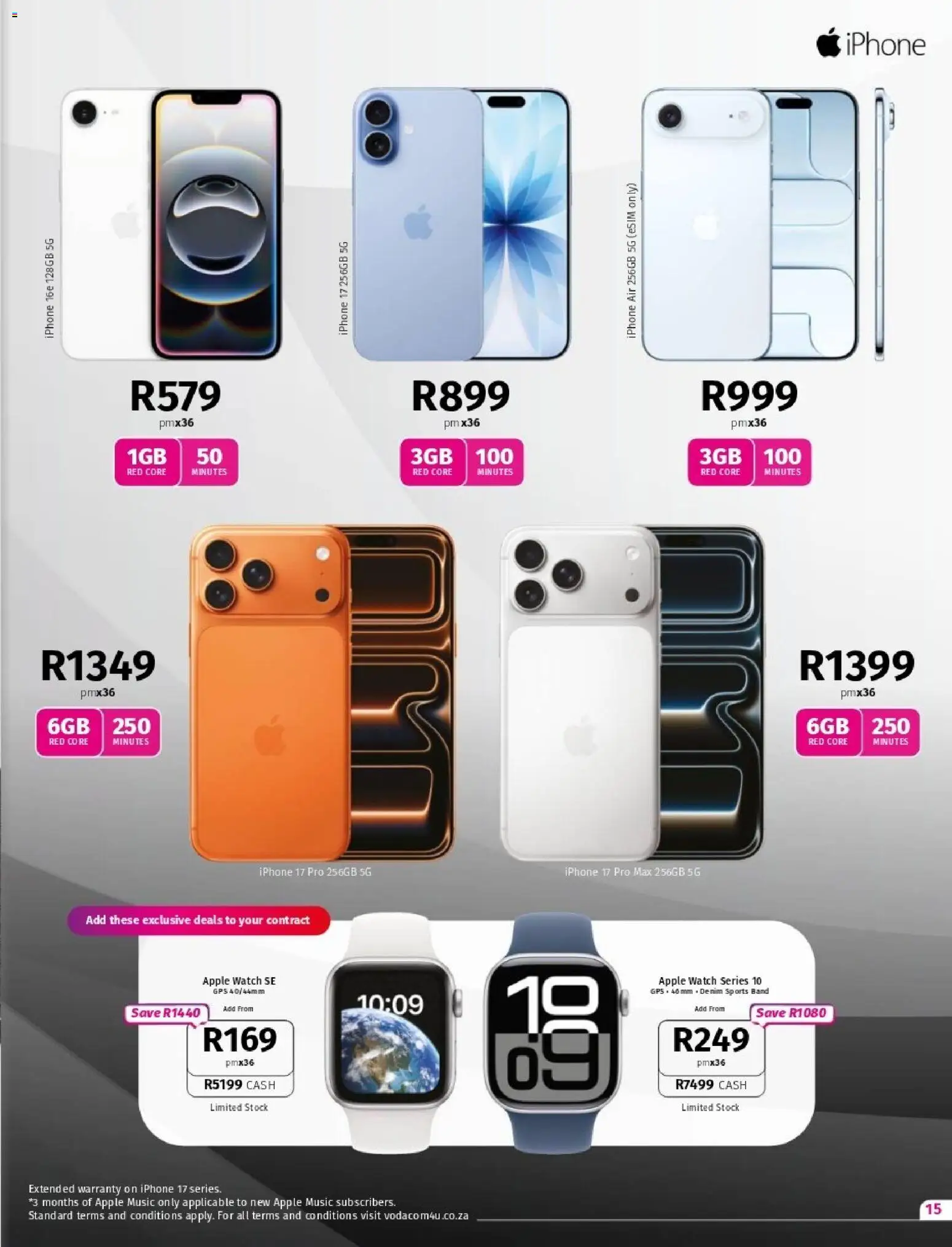New Vodacom catalogue – valid from 07.11.2025 | Page: 15 | Products: Watch, Stock