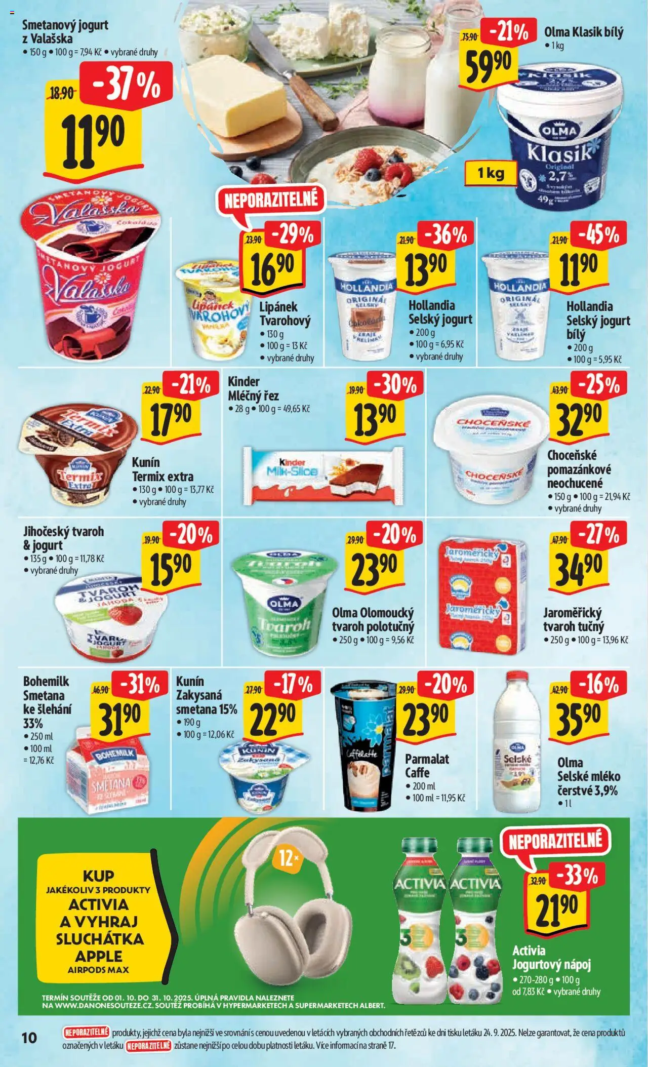 Albert leták - Hypermarket od 01.10.2025 | Strana: 17 | Produkty: Jogurt, Smetana, Tvaroh, Kinder