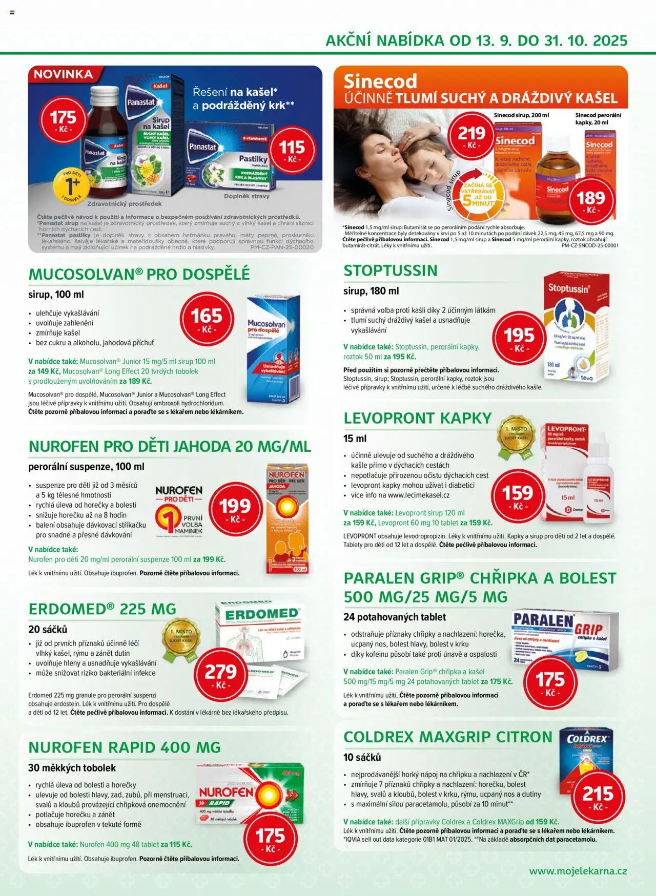 Moje lékárna leták od 13.09.2025 | Strana: 3 | Produkty: Granule, Tablet, Sirup, Citron