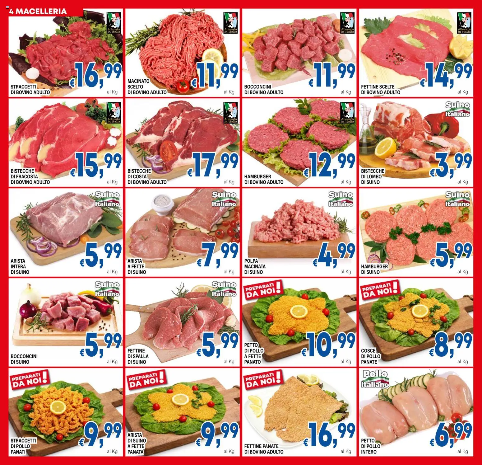 Volantino DEM del 13.02.2026 | Pagina: 4 | Prodotti: Bovino, Petto di Pollo, Suino, Hamburger