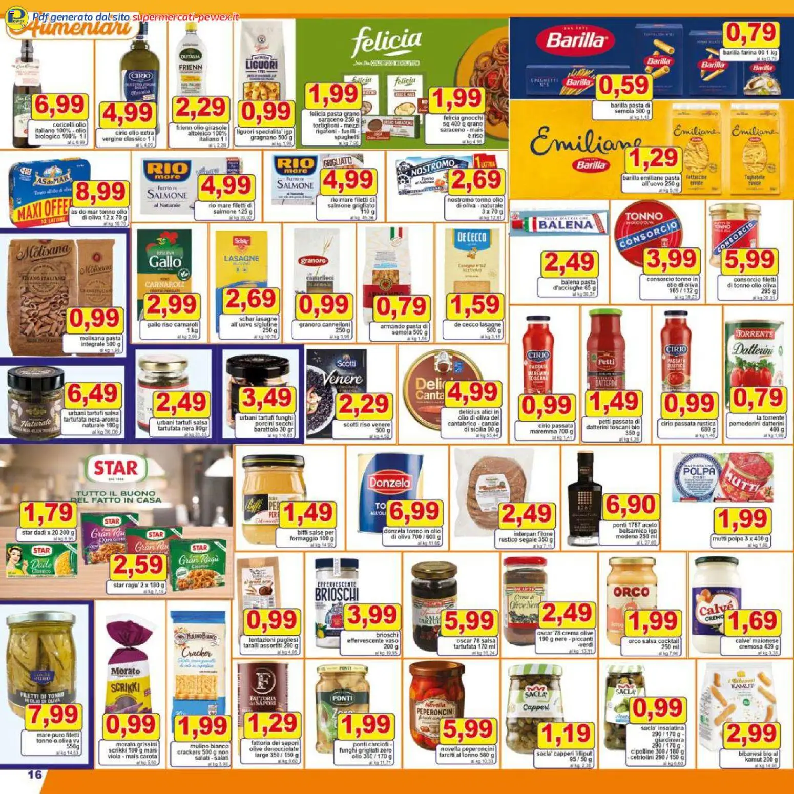 Volantino Pewex del 16.12.2025 | Pagina: 16 | Prodotti: Riso, Salsa, Olio, Mais