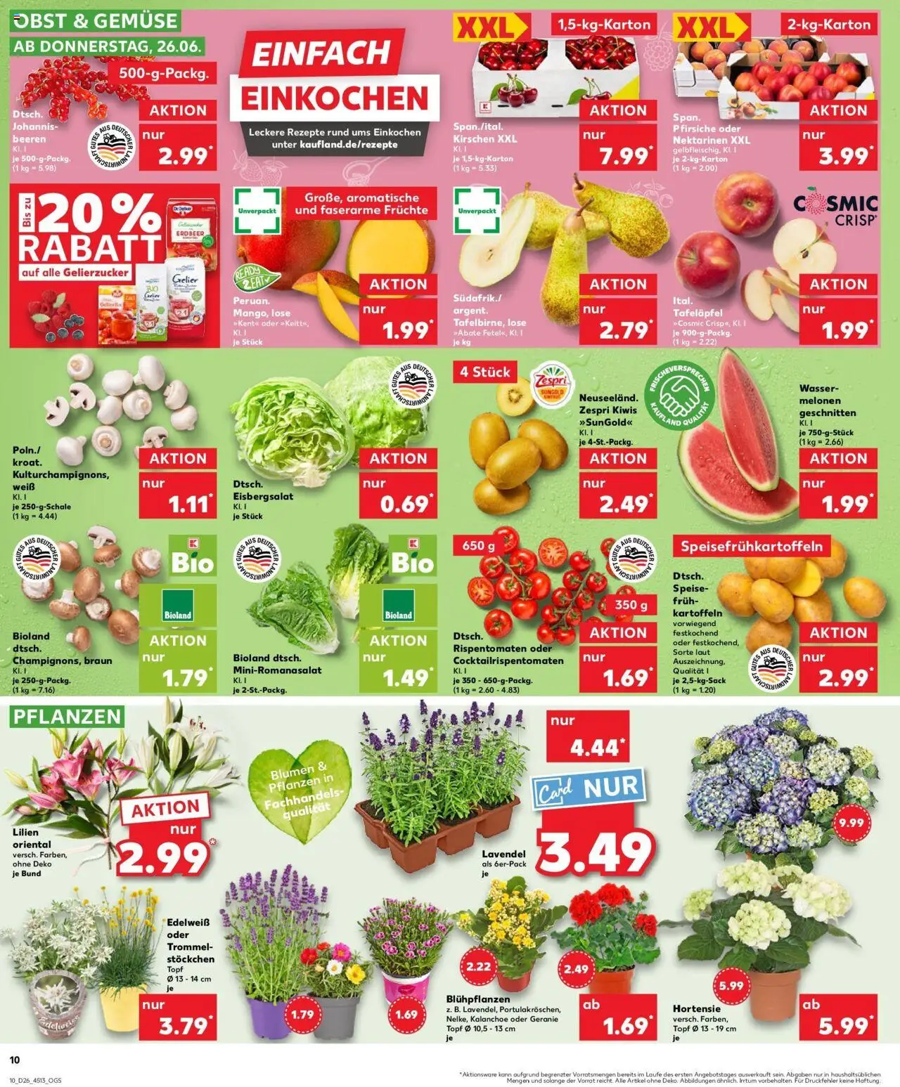 Kaufland prospekt Spaichingen	 - gültig ab dem 29.06.2025 | Seite: 21 | Produkte: Eisbergsalat, Kirschen, Obst, Lavendel