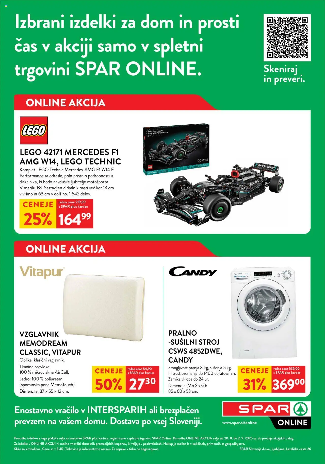 Spar katalog online 34/25 │ velja od 20.08.2025 | Stran: 1 | Izdelki: Susilni stroj, Vzglavnik